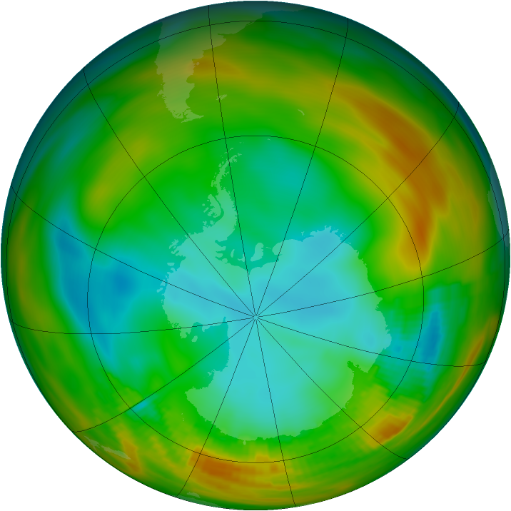 Antarctic ozone map for 04 August 1979